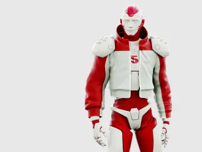 CYBORGTOPIA B-3  Rigged for Unreal Engine - Unity - MIXAMO 3D model