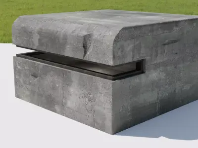 WW2 Bunker Low-poly 3D model