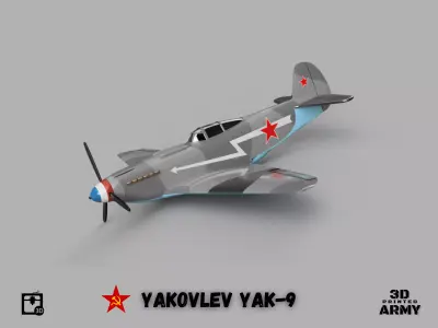 Yakovlev YaK-9 scalemodel - scale 1-44 3D print model