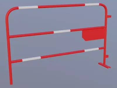 Red construction barrier Free 3D model