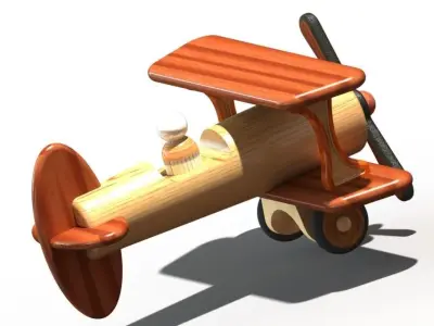 Biplane Toy Aircraft 3D print model