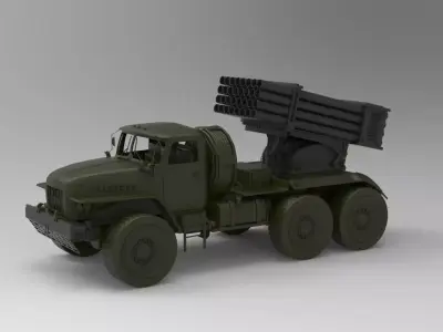 Multiple rocket launcher 3D model