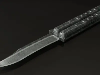 Balisong - Butterfly Knife Low-poly 3D model