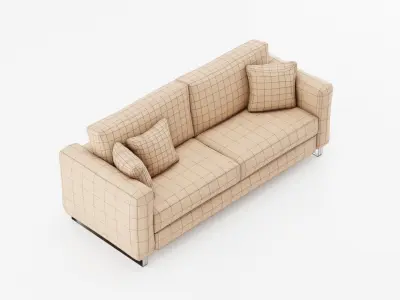 Realistic sofa with multiple colors game ready model Free low-poly 3D model