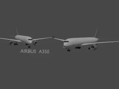Airbus A350 Free low-poly 3D model