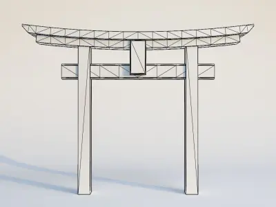 Japanese Gate Torii Low Poly PBR 3D Model Low-poly 3D model
