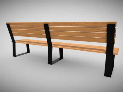Modern Outdoor Bench  Low-poly 3D model