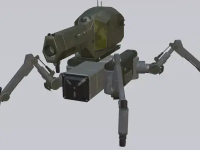 Spider Battle Robot Low-poly 3D model