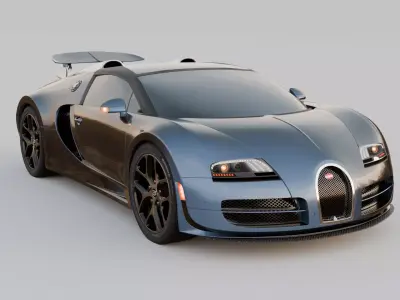 the Bugatti car model - high poly Free 3D model