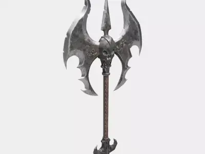 Medieval axe 3D model 6
