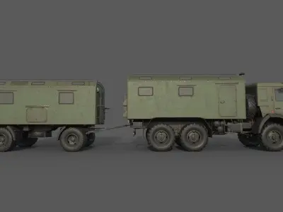 Kamaz Command vehicle Command trailer 3D model