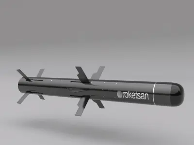 Omtas anti-tank missile Low-poly 3D model