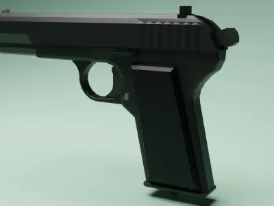 TT-33 Low poly weapon Free low-poly 3D model