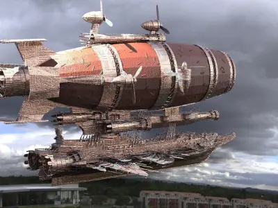 Zeppelin Airship Royalty 3D model