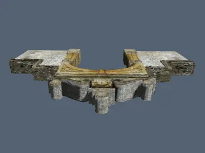 Stanway House Entrance Gate Low-poly 3D model