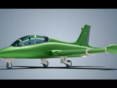 Simplistic Jet Aircraft Model Low-poly 3D model