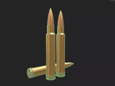 340 Weatherby Magnum Ammo Low-poly 3D model