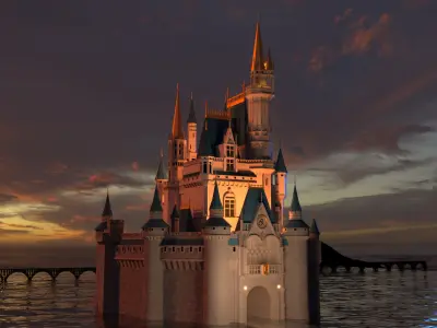Cinderella castle 3D model purchase
