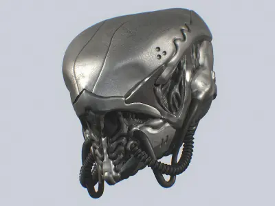 Alien helmet Low-poly 3D model