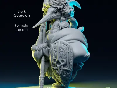 Stork Guardian For help Ukraine stl files for 3D Printing 138mm 3D print model