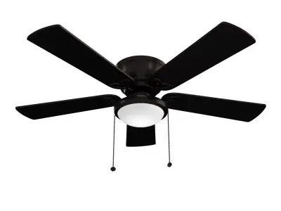 52 inch Benton Matte Black Pull Chain Ceiling Fan 3D model
