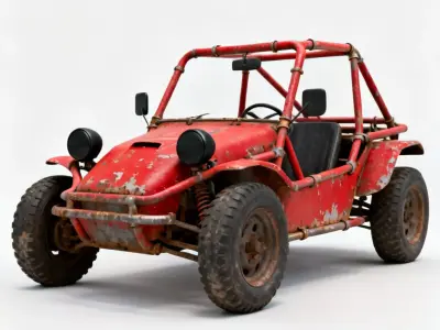 Wasteland-Scrapper Dune Buggy 3D Model Low-poly 3D model