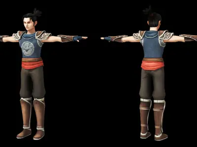 Warrior Low Poly Game Male Character  Low-poly 3D model