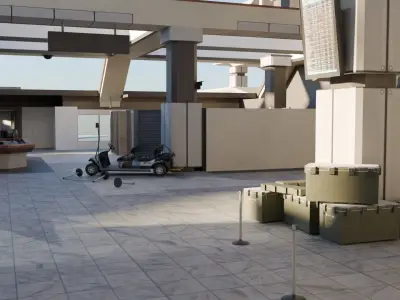 Call of Duty Terminal Map with Textures Low-poly 3D model