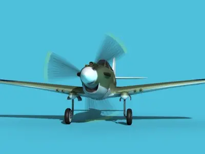 Curtiss P-40B Tomahawk V11 Australia 3D model