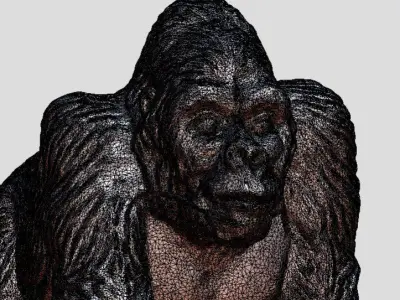 3D SCAN - Rubber Gorilla Toy Free 3D model