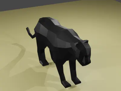 Panter cat Low-poly 3D model