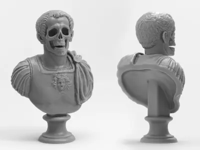 Caesar Skull Bust 3D print model