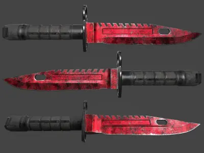 M9 bayonet - 5 skins - VideoGame ready Low-poly 3D model