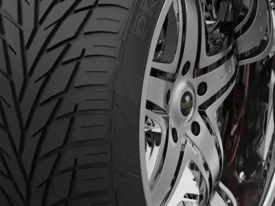 Savini Forged SV-8S Wheel and Tire 3D model