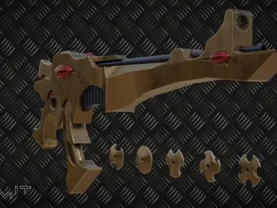 Shuriken Catapult Warhammer 40000 Eldar Low-poly 3D model