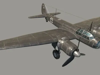 Ju 88 S  PBR Low-poly 3D model