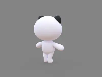 Little animal cute - Panda cute - Character010 Low-poly 3D model