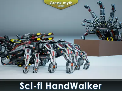 Sci-Fi Hand Walker Low-poly 3D model