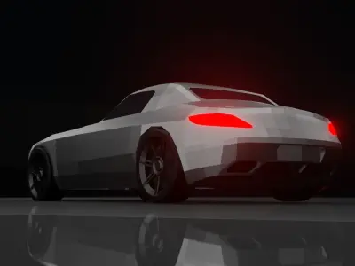 Mercedes Benz SLS Low Poly Free low-poly 3D model