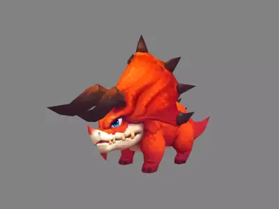 Cartoon Triceratops - baby dinosaur Low-poly 3D model