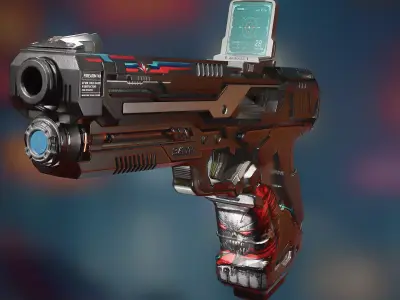 SciFi Pistol Low-poly 3D model order