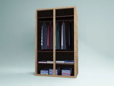 3D modeling of a wooden bedroom wardrobe Free 3D model