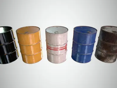Oil Barrel 1 Low-poly 3D model