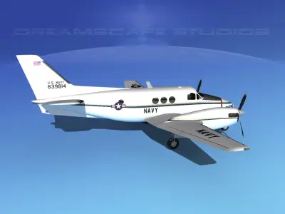 Beechcraft C-6 Transport V03 US Navy 3D model