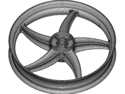 Rusty Alloy Wheel Rim 3D model