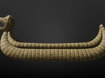 Cattail boat - Barco de totora 01 - Low poly 3D model