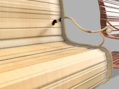 BENCH rattan chair 3D model
