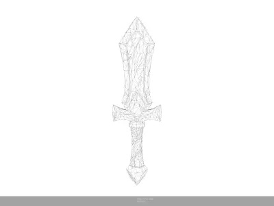 Stylized Frost Dagger Game Ready - AI Low-poly 3D model
