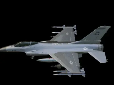 General Dynamics F-16 Fighting Falcon Low-poly 3D model