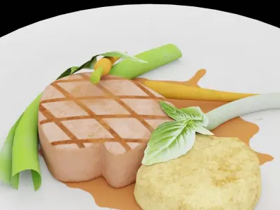 Tenderloin With Vegetables 3D model